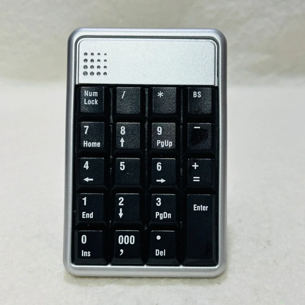 Wireless 19-Key Numeric Keypad Silver USB Receiver Portable Number Pad